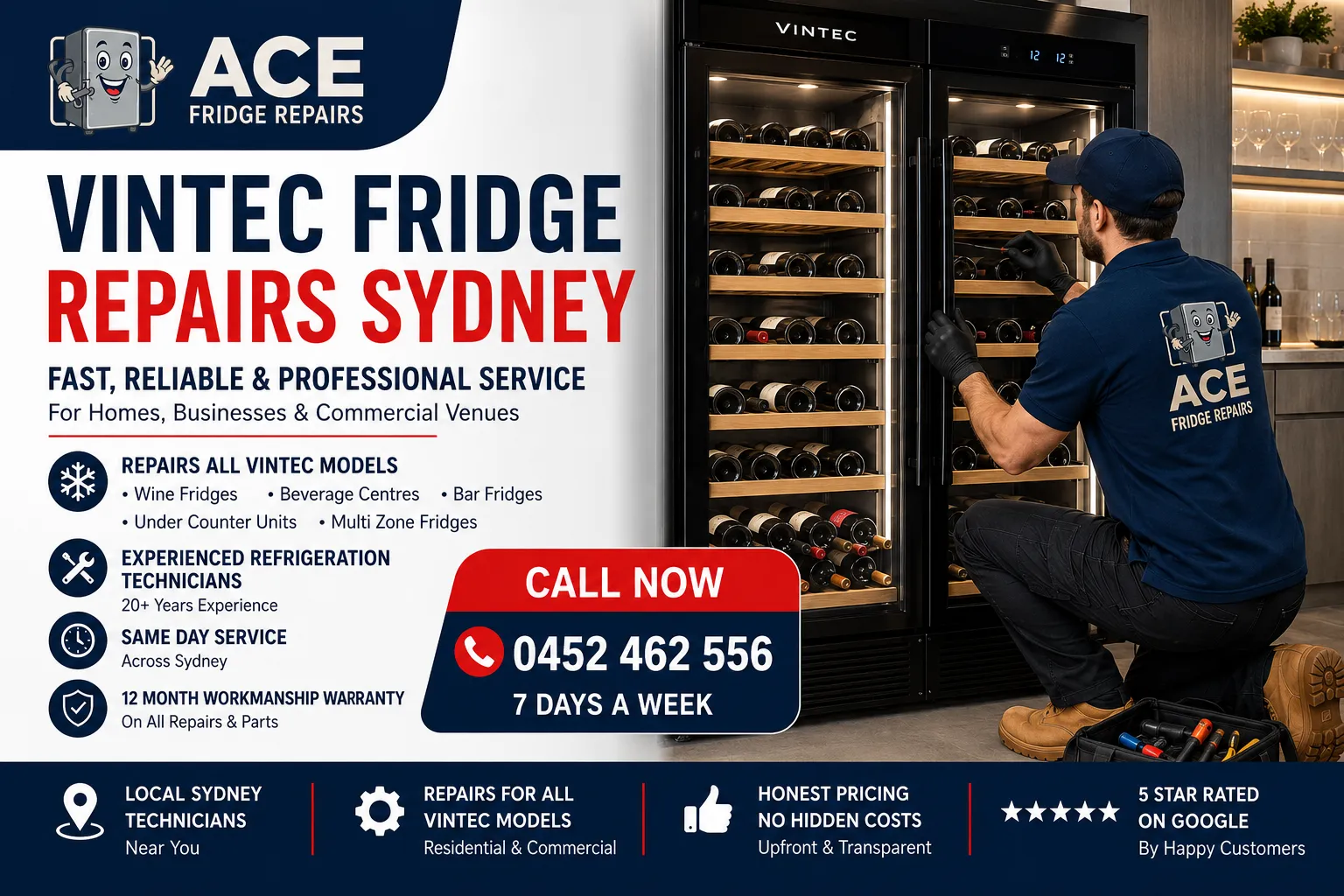 Professional Vintec Wine Fridge Repairs in Sydney