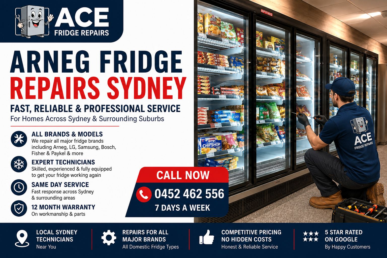 Professional Arneg Multideck Supermarket Refrigeration Display Cabinet in Sydney