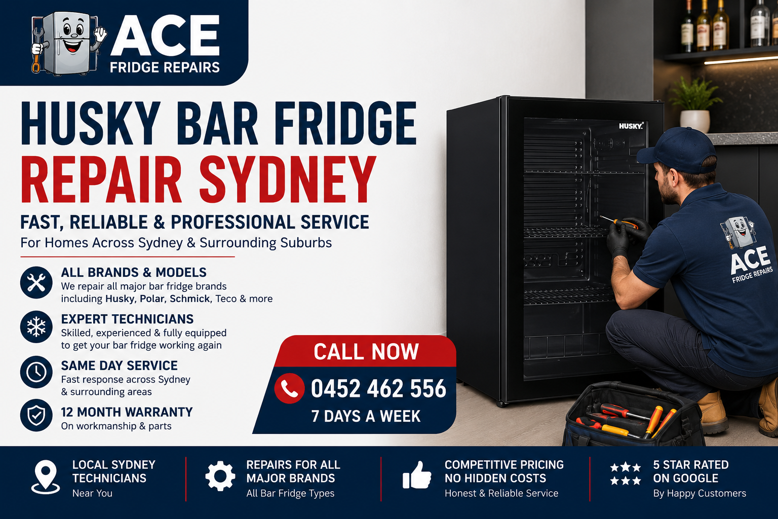 Professional Husky Bar Fridge and Mini Refrigerator Repair in Sydney