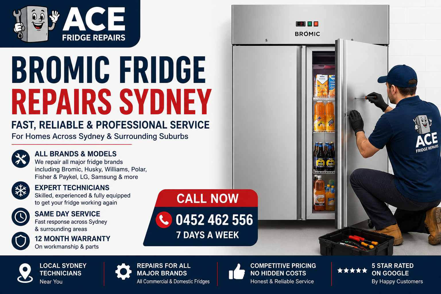 Professional Bromic Commercial Refrigeration and Bar Fridge Repairs in Sydney