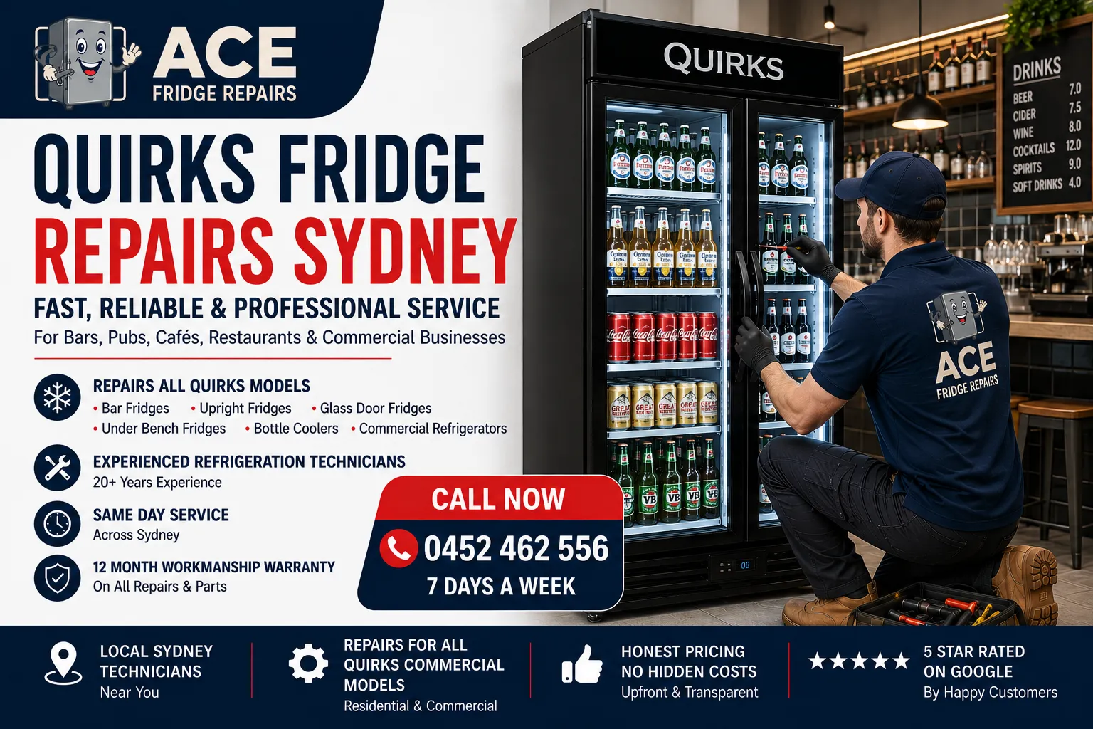 Professional Quirks Commercial Refrigeration Repair Service in Sydney